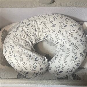Boppy Nursing Pillow with Gray Leaf Pattern